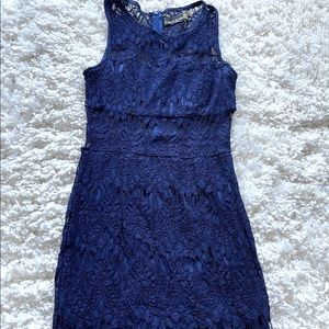 blue lace dress